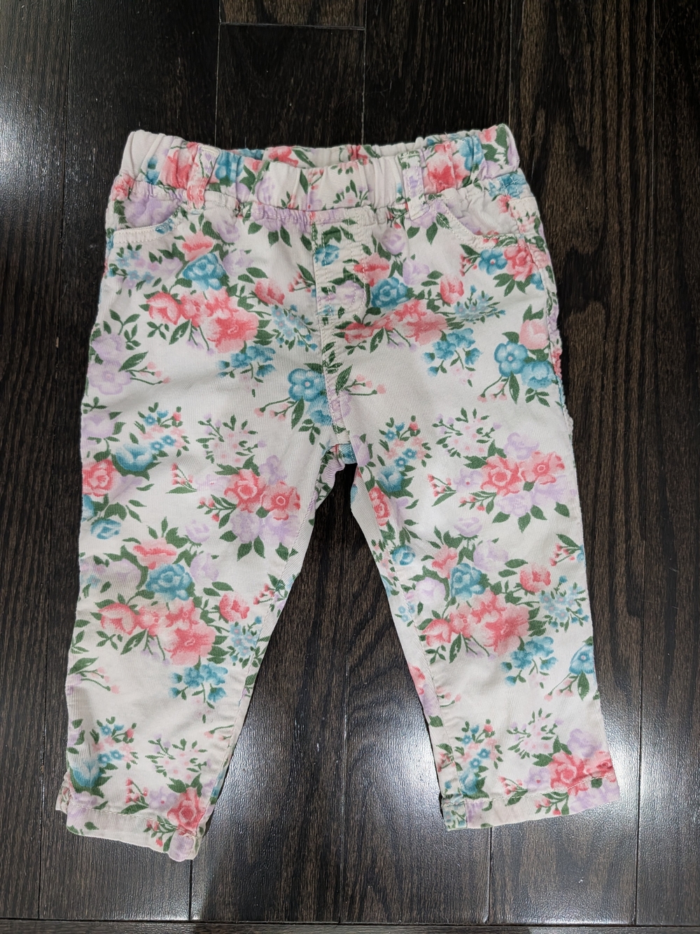 4/$20 Joe Fresh Floral Corduroy Pants – 12-18M